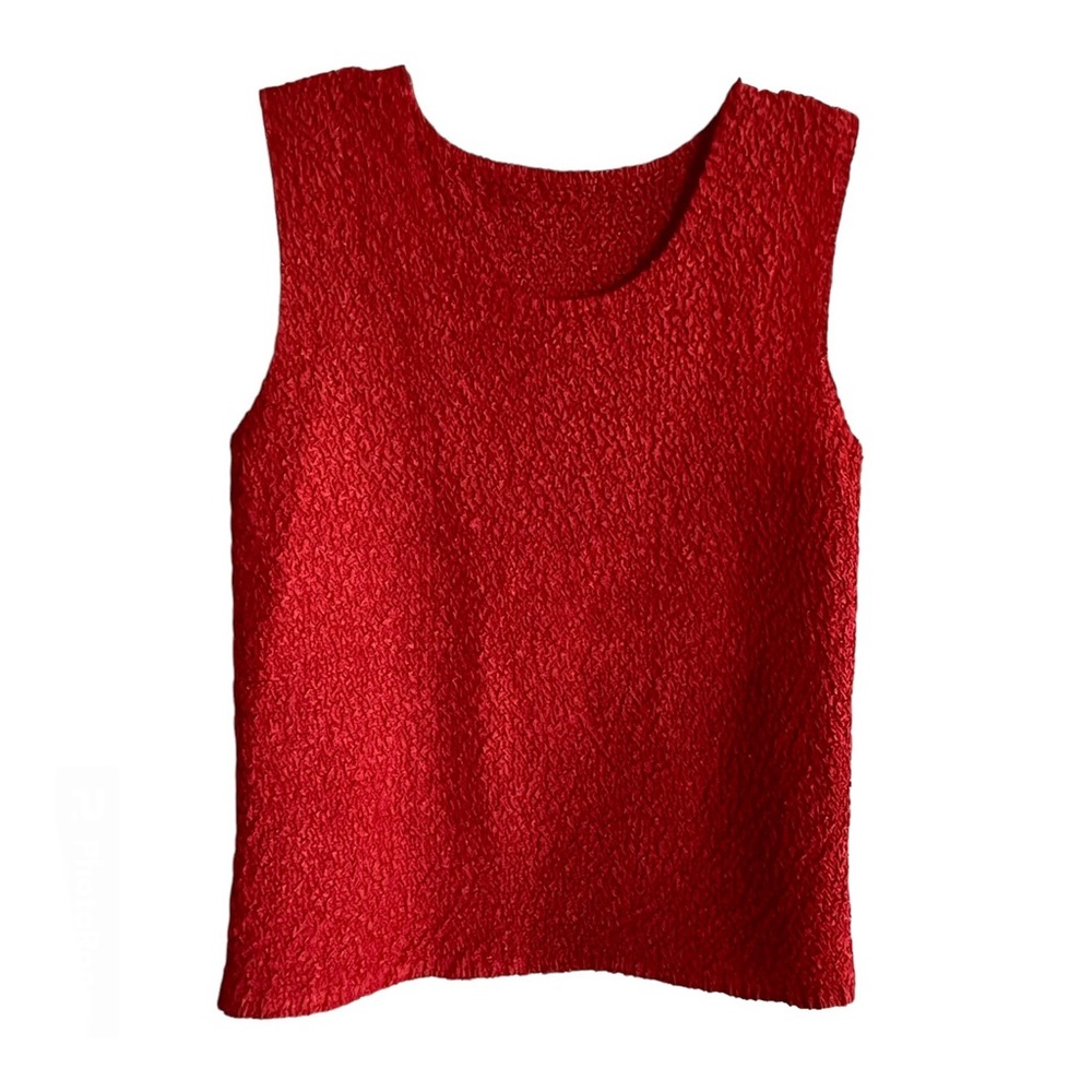 Pop-Rox Coral-Orange Crepe and Popcorn Tank Top Perfect Condition BNWOT